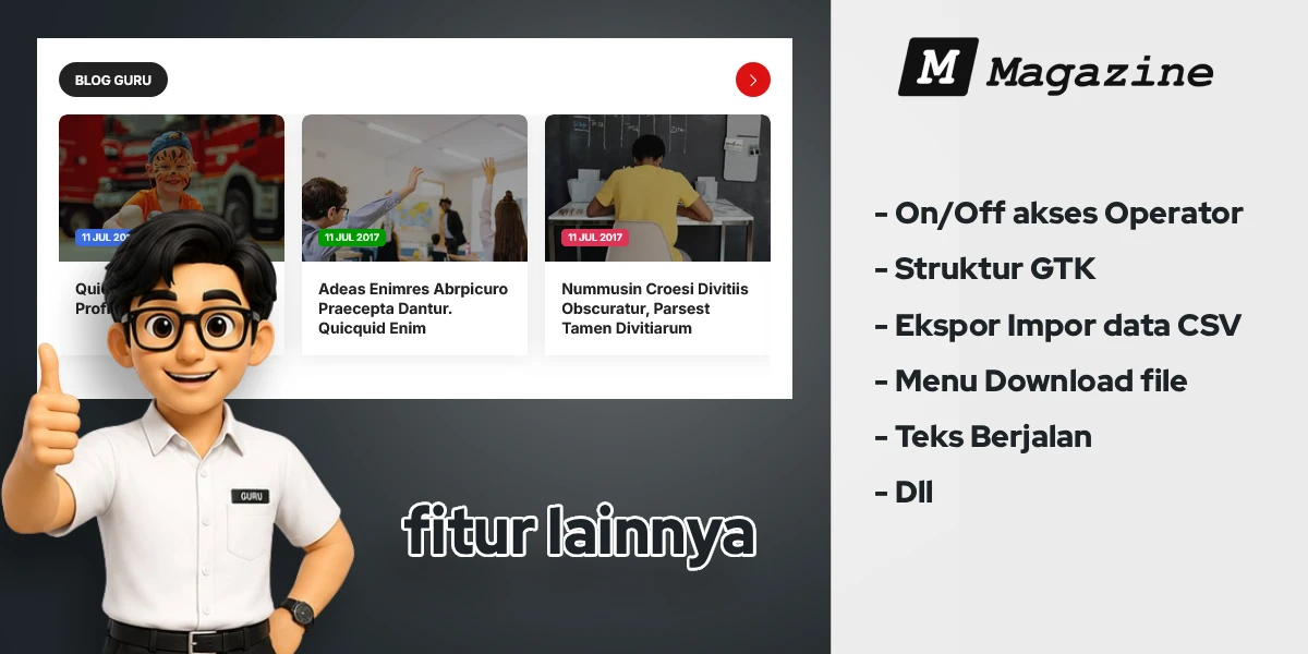 Fitur Pendukung - Magazine – Tema Web Sekolah