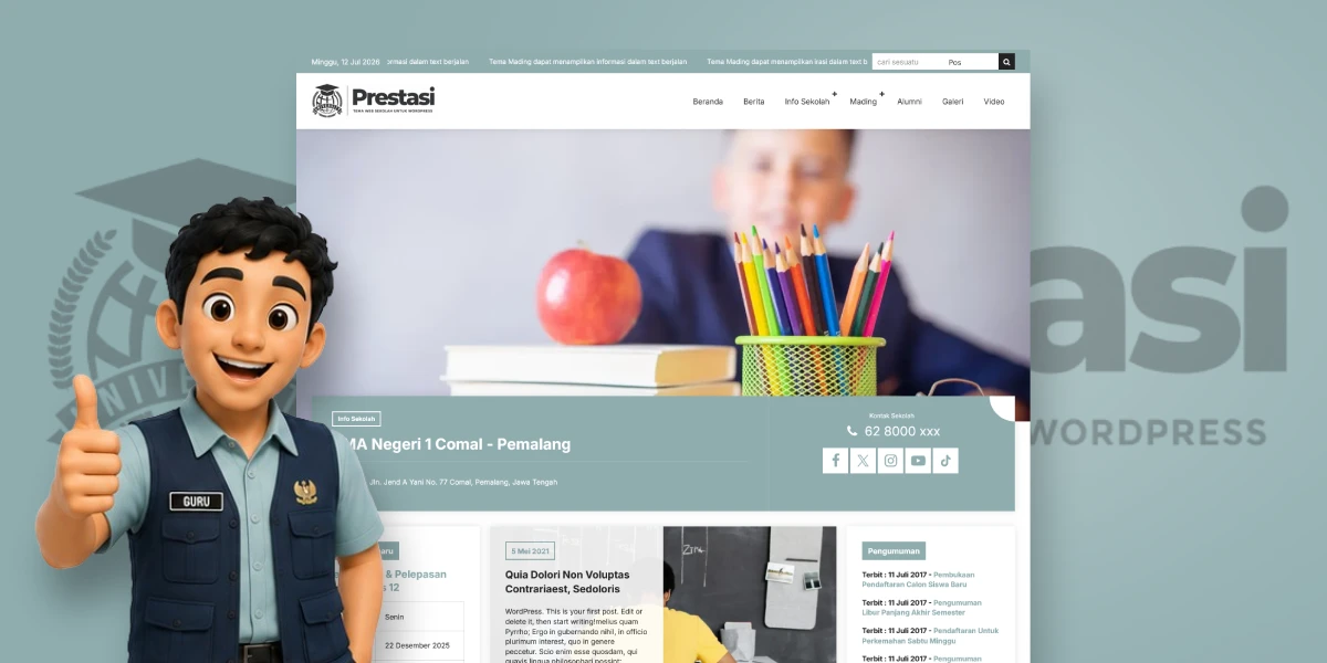 Khusus Web Sekolah - Prestasi – Tema Web Sekolah
