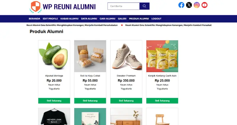 Menampilkan Produk Dari Alumni