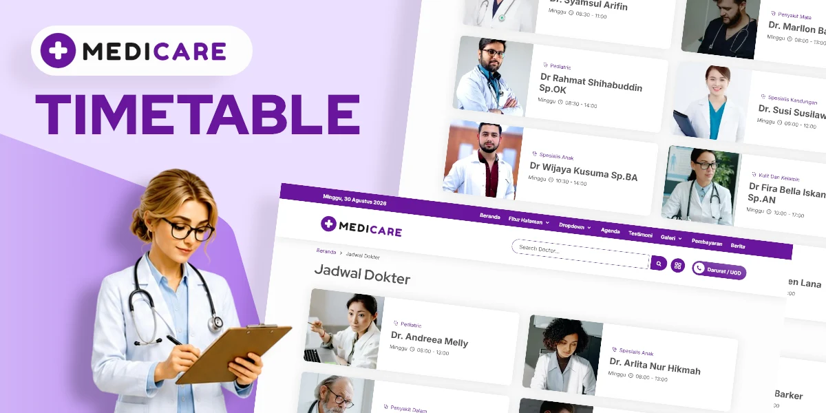 Dokter Dan Jadwal Praktek (Timetable) - Medicare – Tema Website Rumah Sakit