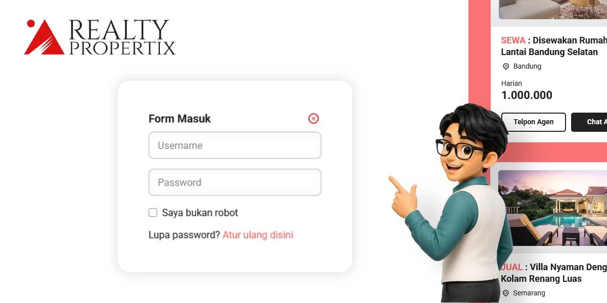 Frontend Register & Login - Realty – Tema Properti Multi Agen