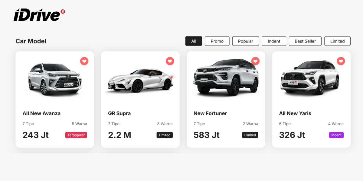Daftar Kendaraan - iDrive – Tema Website Dealer