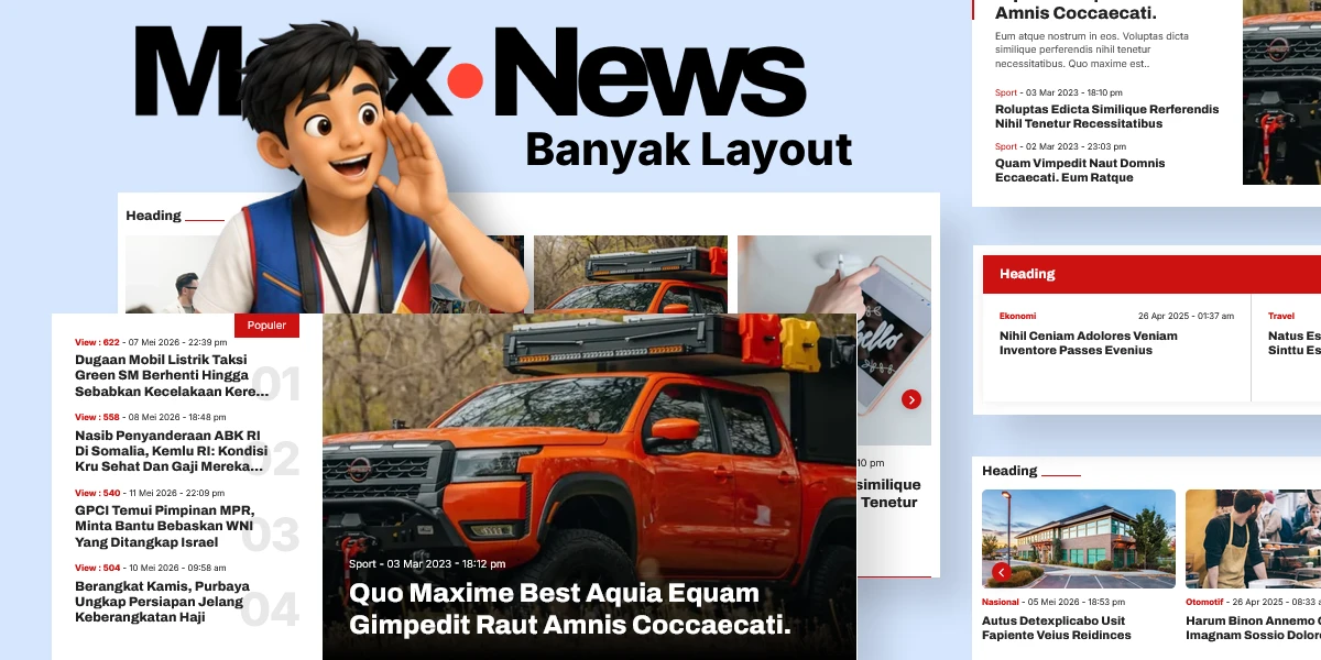 Banyak Layout Berita - Maxx News – Tema Web Berita