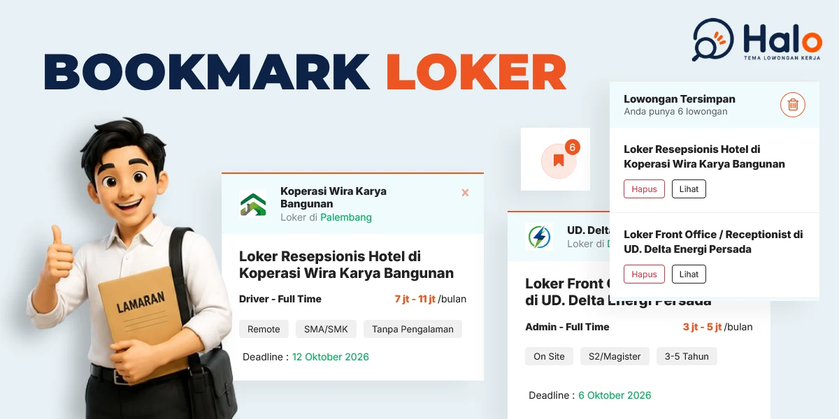 Fitur Bookmark Untuk Simpan Loker - Halo, Tema Loker Indonesia