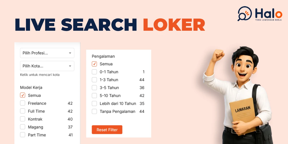 Cari Loker Mudah Dengan Live Search - Halo, Tema Loker Indonesia