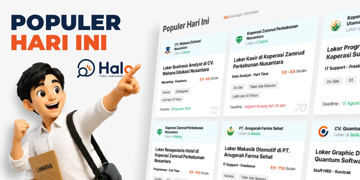 Loker Populer Hari Ini - Halo, Tema Loker Indonesia